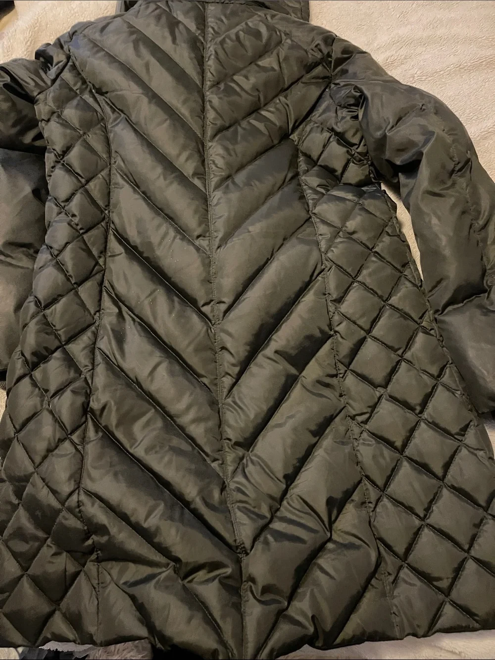 Michael Kors Women's Green Quilted Hooded Puffer Coat M - Picture 6 of 9
